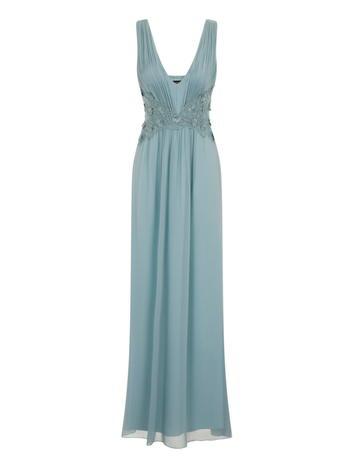 Dorothy Perkins *little Mistress Sage Lace Waist Maxi Dress