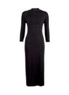 Dorothy Perkins Black High Neck Asymmetrical Midi Dress