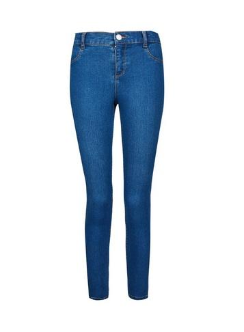 Dorothy Perkins Petite Mid-wash Blue 'frankie' Super Soft Skinny Jeans