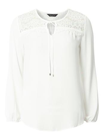 Dorothy Perkins Ivory Lace Yoke Top
