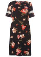 Dorothy Perkins Dp Curve Black Floral Print Fit And Flare Dress