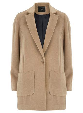 Dorothy Perkins Camel Brushed Boyfriend Coat
