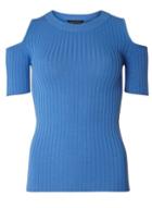 Dorothy Perkins Blue Cold Shoulder Ribbed T-shirt