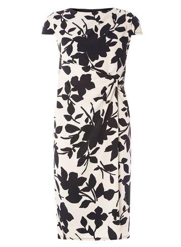 Dorothy Perkins *lily & Franc Monochrome Floral Manipulated Dress