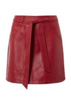Dorothy Perkins *vero Moda Red Tie Nw Faux Leather Skirt