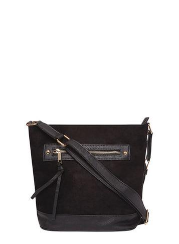Dorothy Perkins Black Zip Front Bucket Bag