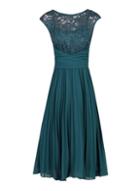 Dorothy Perkins *jolie Moi Petrol Blue Lace Fit And Flare Dress