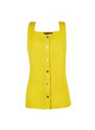 Dorothy Perkins Lime Button Sleeveless Top