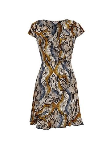 *billie & Blossom Black Snake Print Wrap Dress