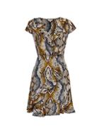 *billie & Blossom Black Snake Print Wrap Dress