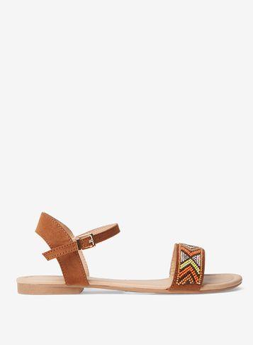 Dorothy Perkins Tan 'fliss' Beaded Sandals
