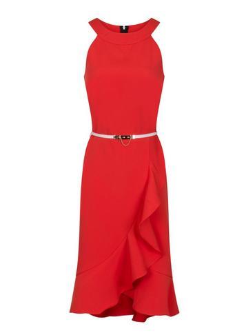 Dorothy Perkins *paper Dolls Orange High Neck Wrap Dress