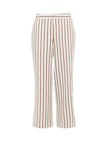 Dorothy Perkins White Stripe Print Wide Leg Trousers