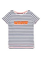 Dorothy Perkins *girls Long Sleeve 'meow' Striped T-shirt 