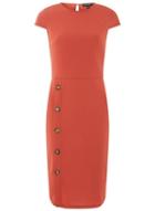Dorothy Perkins Red Horn Button Pencil Dress