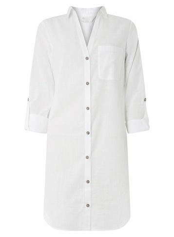 Dorothy Perkins *dp Beach White Button Front Beach Shirt