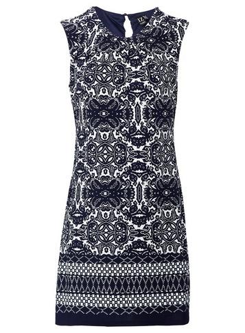 Dorothy Perkins *izabel London Navy Baroque Print Shift Dress