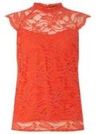 Dorothy Perkins Coral Lace Sleeveless Top