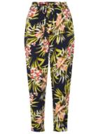 Dorothy Perkins Multi Coloured Tropical Print Tie Trousers