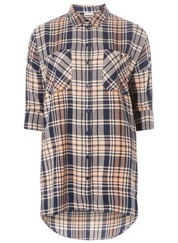 Dorothy Perkins *noisy May Navy Checked Shirt