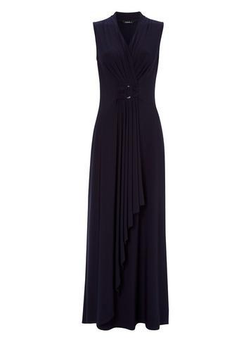Dorothy Perkins *roman Originals Navy Diamante Buckle Maxi Dress