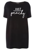 Dorothy Perkins Dp Curve Black 'just Peachy' Motif T-shirt