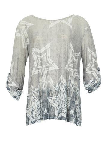 Dorothy Perkins *izabel London Grey Star Print Smocked Top