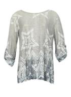 Dorothy Perkins *izabel London Grey Star Print Smocked Top
