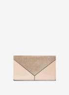 Dorothy Perkins Gold And Nude Panel Clutch Bag