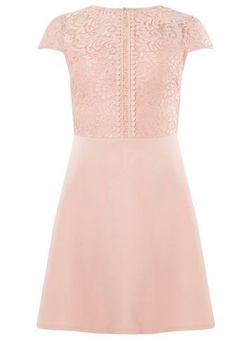 Dorothy Perkins Blush Lace Top Skater Dress