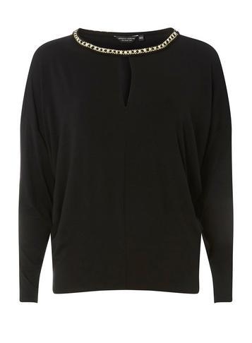 Dorothy Perkins Black Batwing T-shirt With Trim Neck