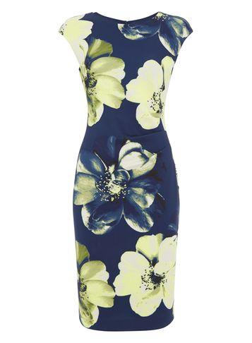 Dorothy Perkins *roman Originals Navy Printed Scuba Dress