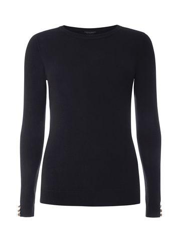 Dorothy Perkins Navy Button Cuff Jumper