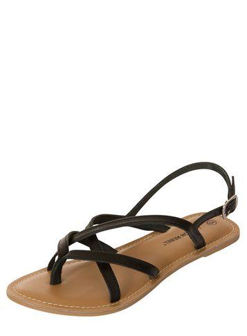Dorothy Perkins *london Rebel Black Leather Strappy Sandals