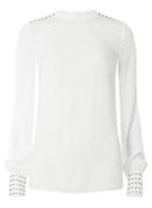 Dorothy Perkins *tall White Stud 'emily' Long Sleeve