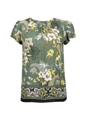 Dorothy Perkins Petite Khaki Paisley Print Top