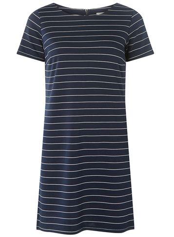Dorothy Perkins *vero Moda Navy And White Striped Shift Dress