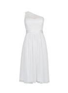 *showcase Ivory Bridal One Shoulder Midi Dress