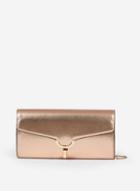 Dorothy Perkins Rose Gold Curve Lock Clutch Bag