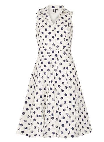 Dorothy Perkins *izabel London Multi Navy Spotted Dress