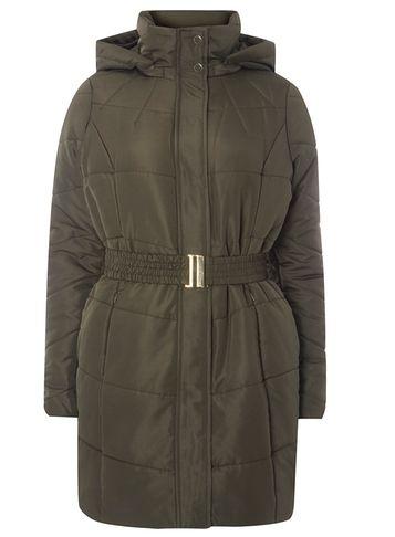 Dorothy Perkins *vero Moda Khaki Belted Puffer Coat