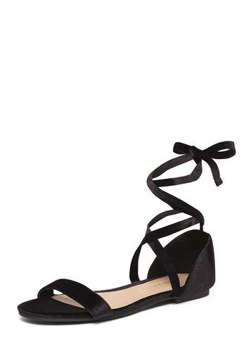 Dorothy Perkins Black Fresno Ankle Tie Sandals