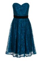 Dorothy Perkins Teal Lace Bandeau Prom Dress
