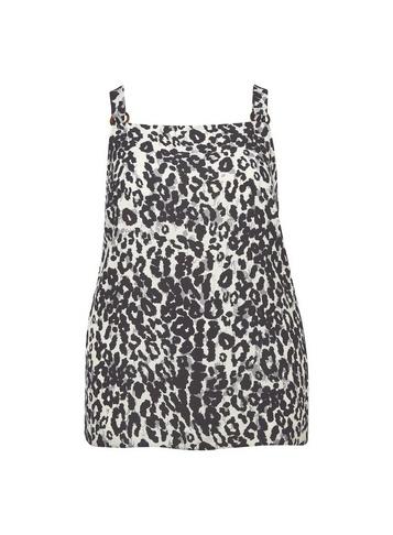 Dorothy Perkins *dp Curve Grey Leopard Print Metal Tab Camisole Top