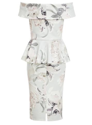 *quiz Floral Print Bardot Midi Dress