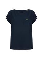 Dorothy Perkins Regular Navy Button Pocket T-shirt