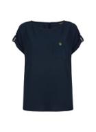 Dorothy Perkins Regular Navy Button Pocket T-shirt