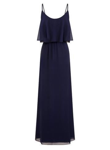Dorothy Perkins *girls On Film Navy Cold Shoulder Maxi Dress