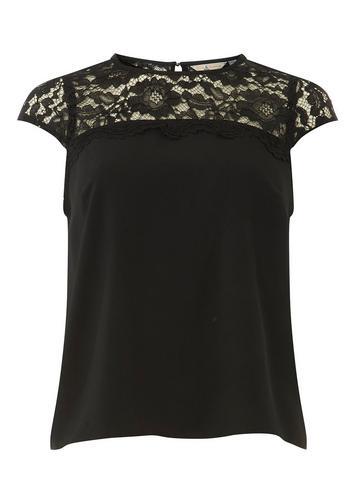 Dorothy Perkins *billie & Blossom Black Short Sleeve Shell Top