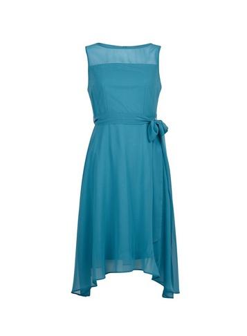 *billie & Blossom Petite Teal Blue Hanky Hem Dress